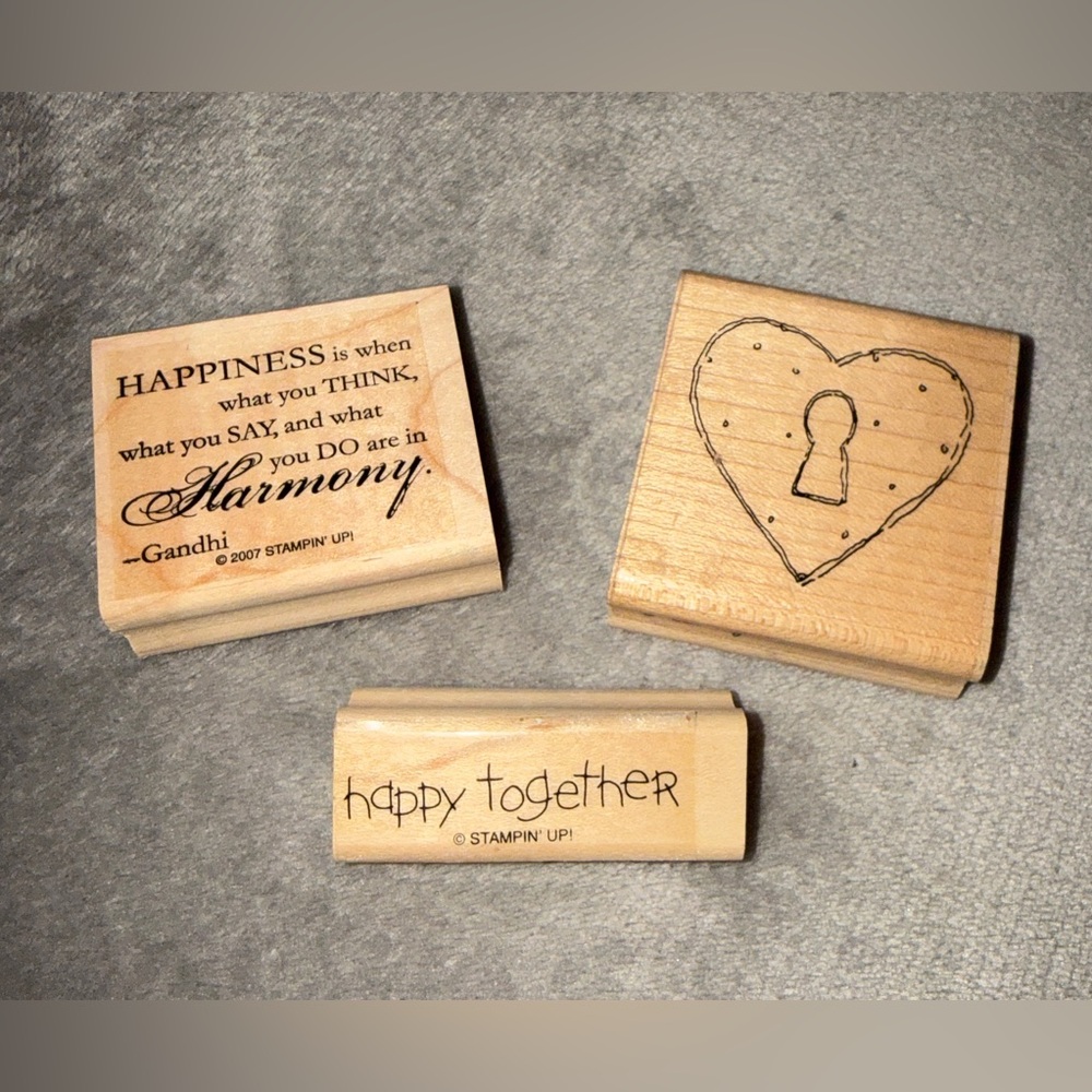 Wooden Sentiment & Heart Keyhole Stamps